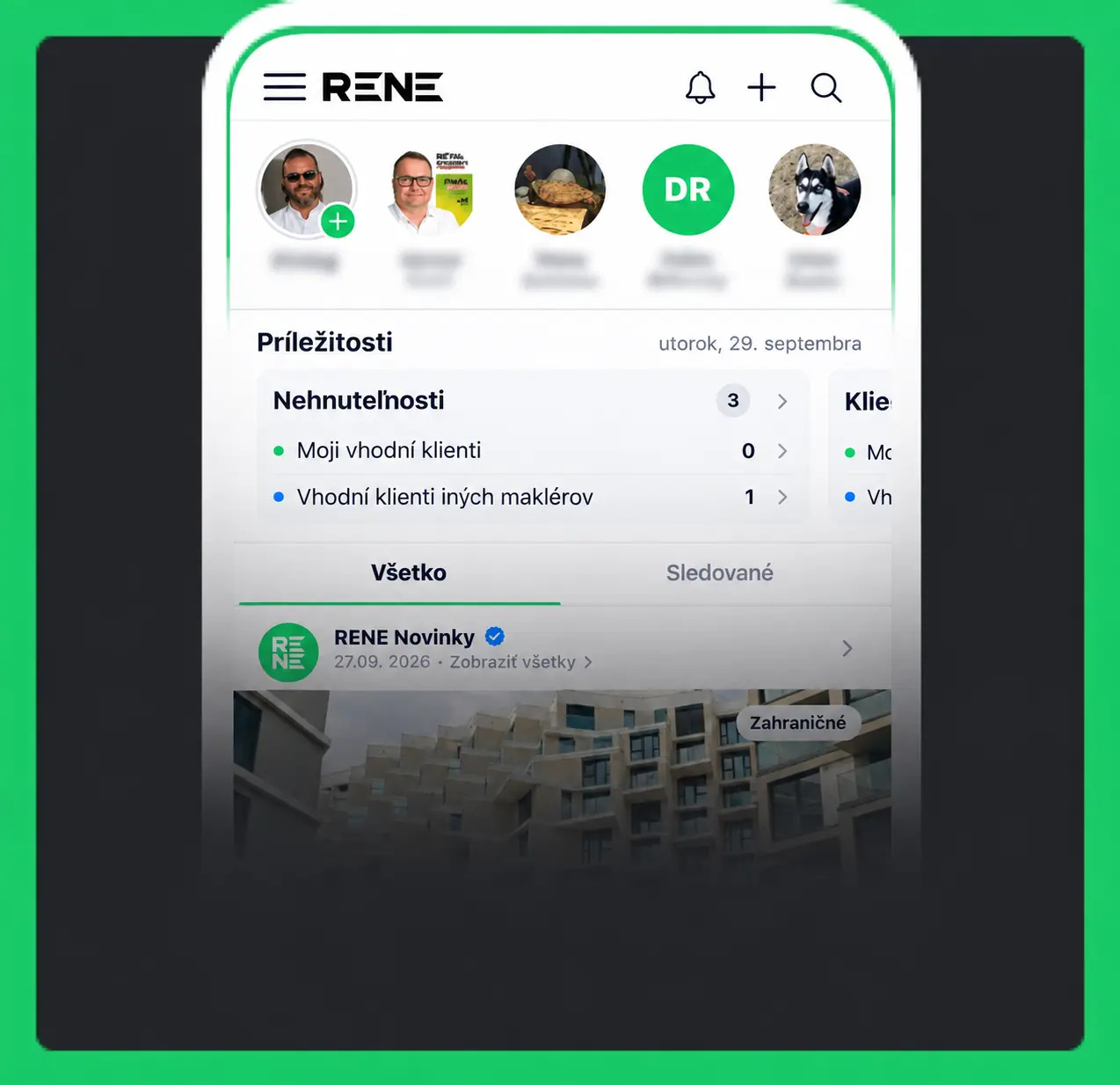 RENE – aplikácia pre maklérov