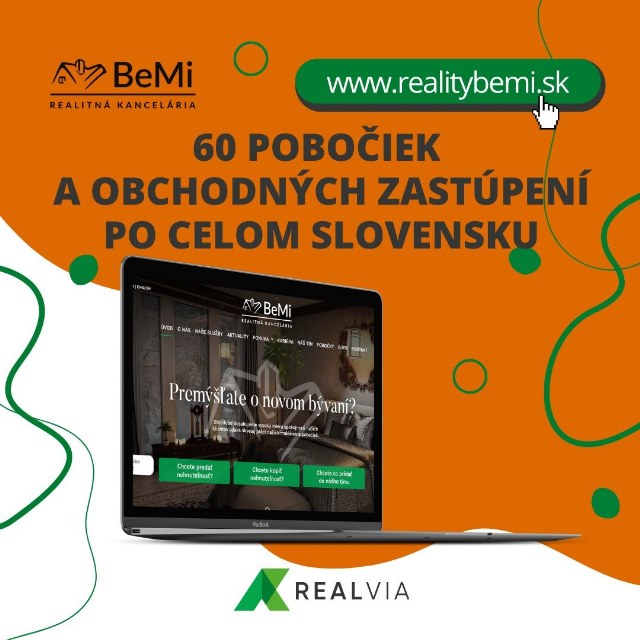Náš klient @bemireality má viac ako 60 pobočiek po celom Slovensku, vďaka čomu nájdete svoj nový dom…