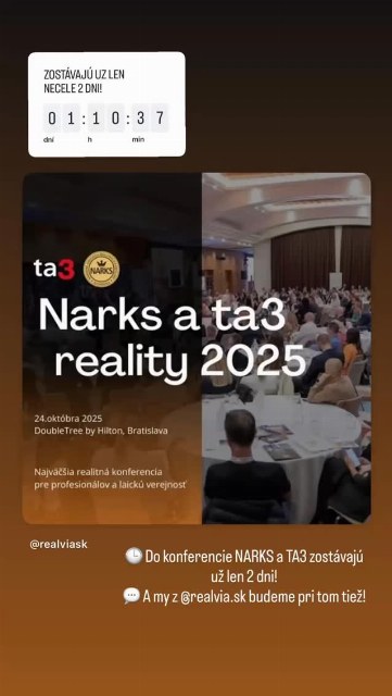 📍 Konferencia NARKS 2025 🤝 Spájame sily pre modernejší a efektívnejší realitný trh! #REALVIA #NARKS…