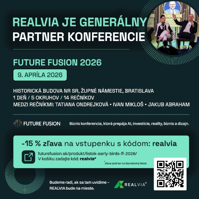REALVIA je generálnym partnerom konferencie Future Fusion 2026 Už 9. apríla 2026 sa vidíme v Histori…