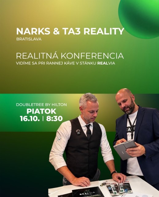 Vidíme sa na NARKS & ta3 Reality. 👋 📅 PIATOK 16.10. 2026 📍 DoubleTree by Hilton ☕ Od 8:30 vás čakáme…